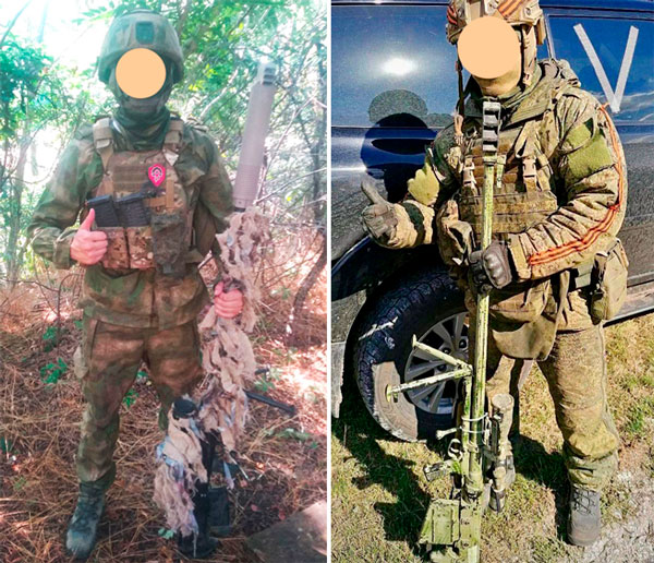 Бойцы с АСВК. Слева винтовка с ДТК