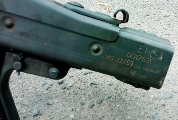 Маркировка на одном из трофейных пулемётов MG-42/59